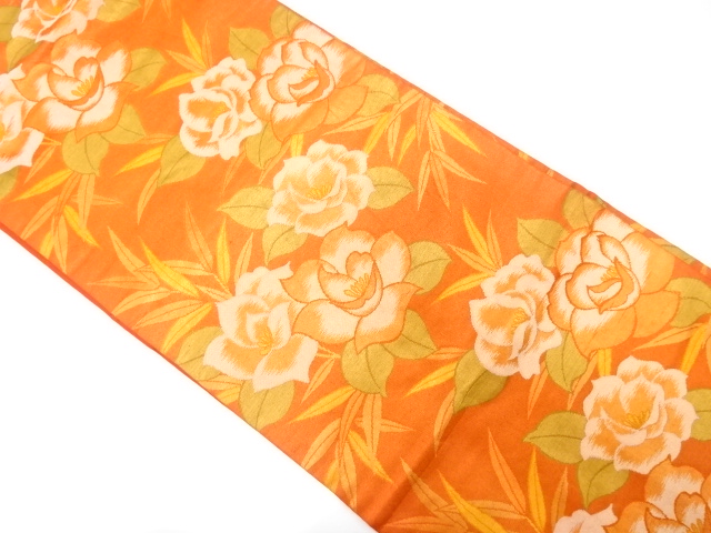 牡丹模様織り出し　名古屋帯